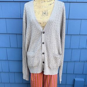 Kallspin Men's Classic Beige Cardigan Sweater XL unisex light NWOT